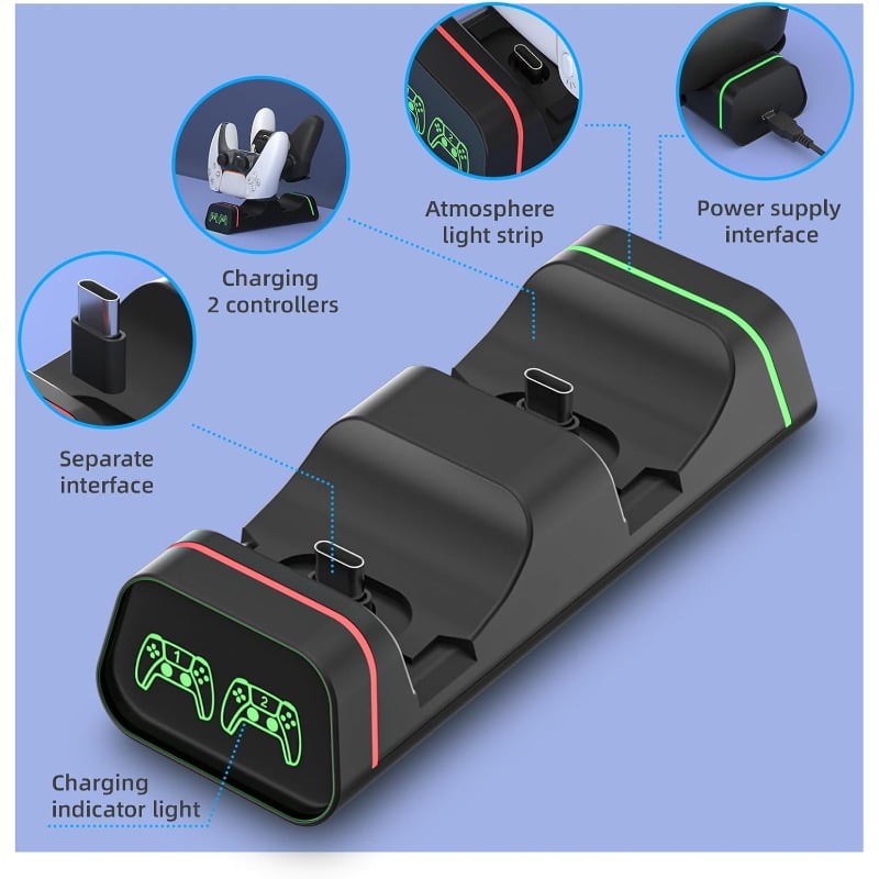 Switch Pro Controller Charger, Xbox Series S/X Controller Charging Dock, PS5 Controller Charging Station, Switch Pro Controller (Not suitable for Power A pro controller)