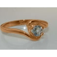 thumbnail image 4 of LBG British Made 14k Rose Gold Natural Aquamarine Womens Engagement Ring - 33 size options - Size 6.75, 4 of 5