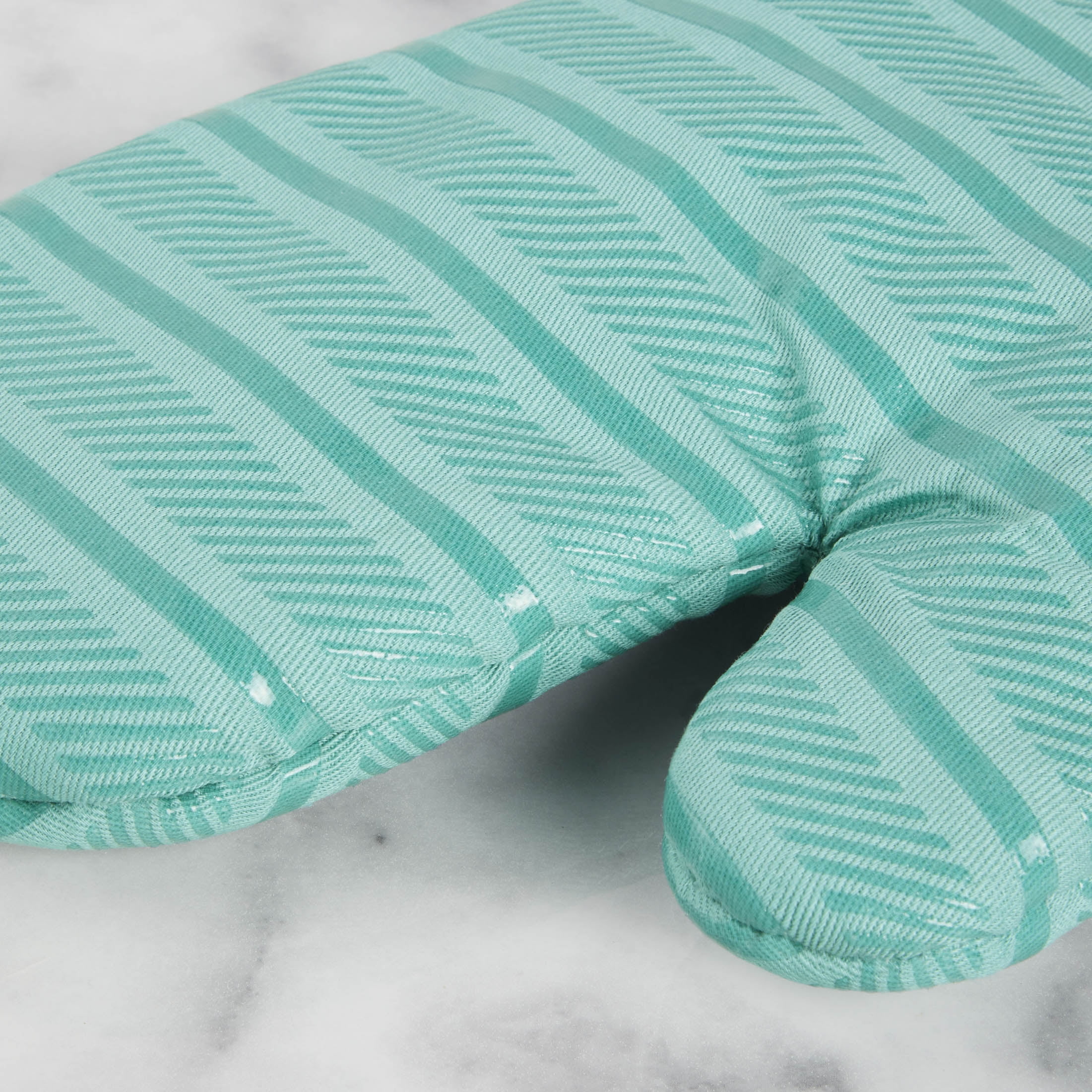 KitchenAid Albany Oven Mitt 2-Pack Set, Aqua Sky, 7"x13"