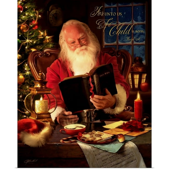 Great BIG Canvas | Rolled Jason Bullard Poster Print entitled Santa