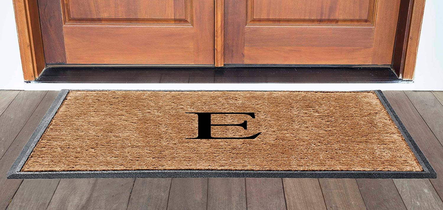 A1HC First Impression 30 in. x 48 in. Rubber and Coir Molded Double Monogrammed Door Mat