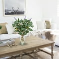 thumbnail image 3 of 14" Eucalyptus Leaves with Lavender Flower Artificial Plant Stems in Glass Vase with Faux Water Home Office Farmhouse Wedding Centerpiece Décor, 3 of 5