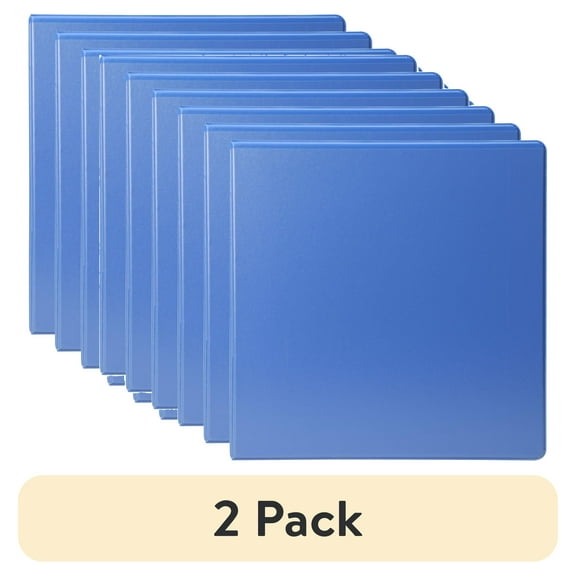 (2 pack) Pen + Gear 3-Ring Durable View Binder, 2 inch Binder Ring Type, Slant D-Ring, Blue, 6 Pack