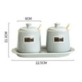 thumbnail image 3 of Small Sugar Bowl With Lid And Spoon，seasoning Box With Spoon Spice Jars，ceramic Small Spice Jars With Lids And Spoon For Kitchen，salt And Pepper Bowls-classic2Case-gray, 3 of 7
