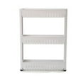 thumbnail image 1 of White 3-Tier Slim Storage Tower with Smooth-Glide Wheels, Premium PP Material for Rustproof Durability, Space-Saving Design Ideal for Kitchen Gaps, Laundry Rooms & Bathrooms, Easy Tool-Free, 1 of 7