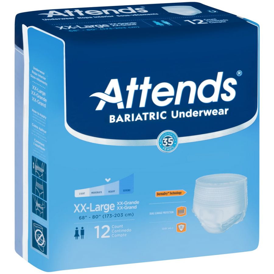 Attends Bariatric Underwear, Incontinence Underwear Heavy Absorbency