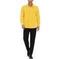 thumbnail image 2 of INSPIRE CHIC Men's Shirt Polka Dots Pattern Point Collar Long Sleeve Button Down Shirt 42 Yellow, 2 of 6
