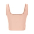 thumbnail image 4 of yillto Womens Square Neck Tank Sleeveless Strappy Cropped Shirts Summer Basic Ribbon Tee Outfits, 4 of 6