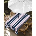 thumbnail image 3 of Outdoor Tablecloth with Umbrella Hole, Navy Blue Pink Striped Spillproof Waterproof Outdoor Table Cover, Gradient Horizontal Lines Patio Tablecloths for Party Picnic Camping, Rectangle 54"x80", 3 of 9