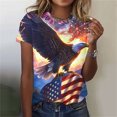thumbnail image 2 of Tops de Ajuste Suelto para las Mujeres Sudadera Casual Impresa Manga Corta Cuello Redondo Superior, Poliéster, 2 of 6