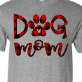 thumbnail image 4 of Inktastic Dog Mom with Paw Print in Plaid T-Shirt, 4 of 5