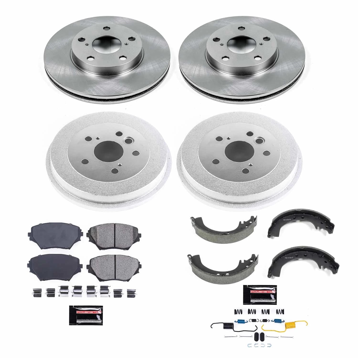 Power Stop Front and Rear Stock Replacement Drum and Shoe Kit KOE15063DK