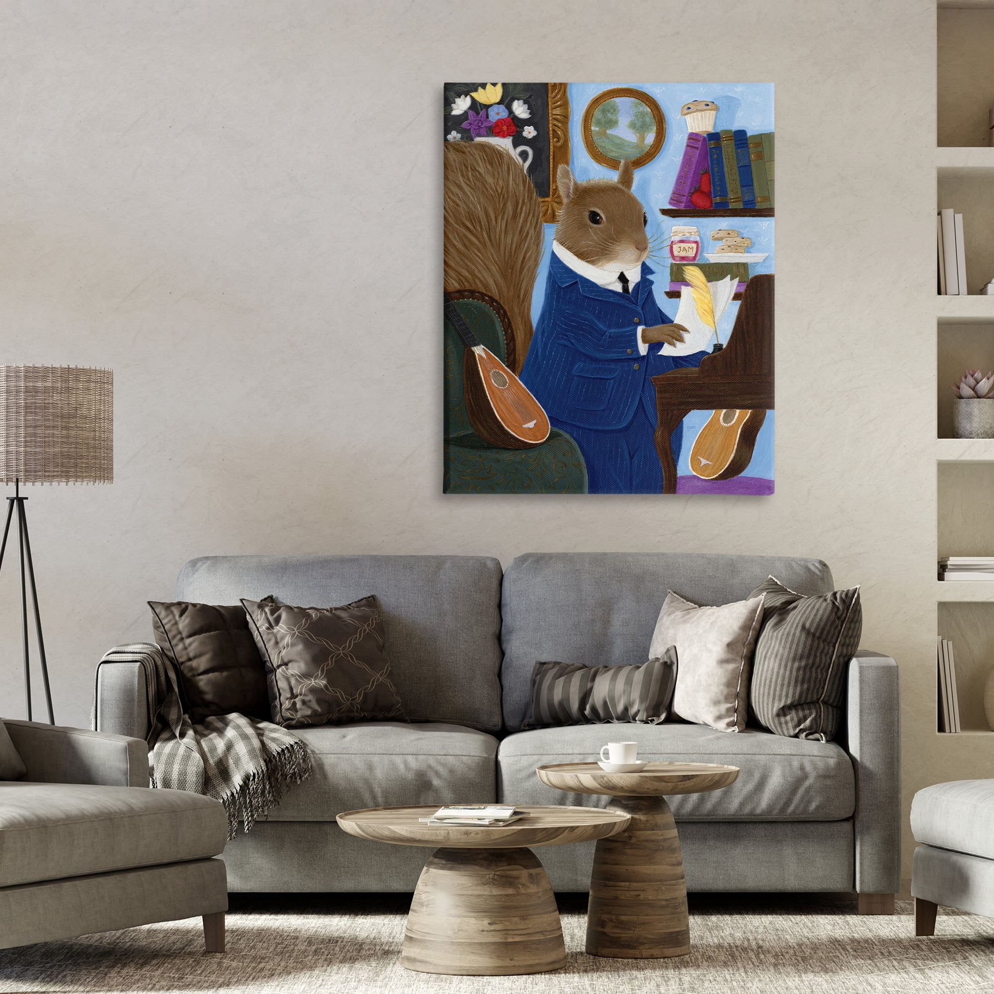 Stupell Industries Gentleman Squirrel Composing Canvas Wall Art, design by Gina Matarazzo