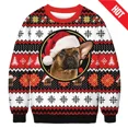 thumbnail image 4 of Suéter navideño feo de moda 2025, sudaderas con estampado divertido de perro y gato navideño, suéteres de cuello redondo para hombres y niños, 4 of 5