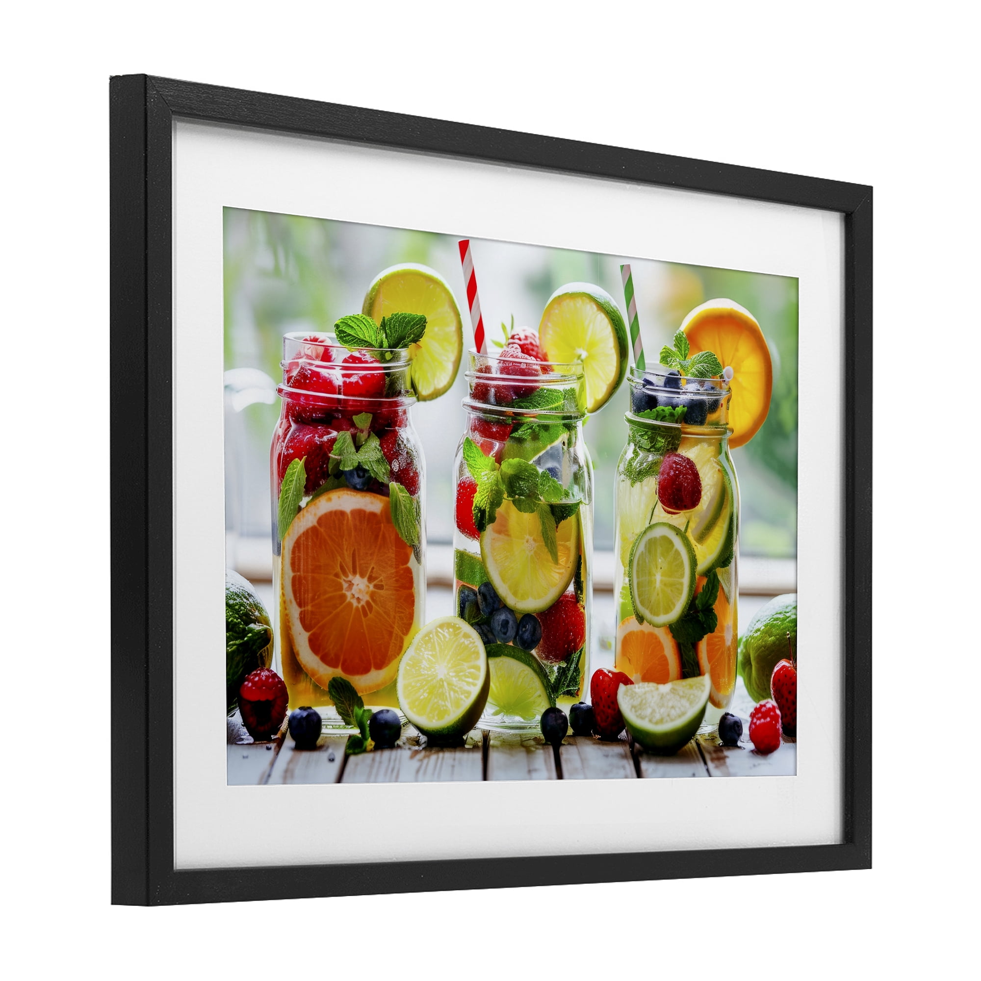 Stupell Industries Vibrant Citrus & Berry Infusion Black Framed Print Under Glass, design by Lazar Studio
