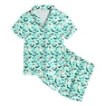 thumbnail image 4 of Shadoumai Halloween Two Piece Outfit Toddler Girls Button Up Short Sleeve Top Shorts Breathable Light Fabric Indoor Holiday Wear Girl Casual Sleep Ensemble, 4 of 4