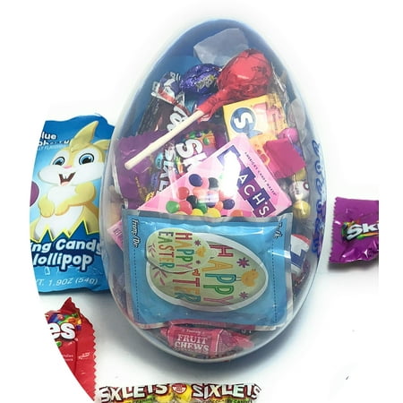 Happy Easter Eggstravaganza ~ Bright Colored Giant Easter Egg With Peek-A-Boo See Through Cover Stuffed With Sweets And Treats (Blue)