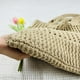 thumbnail image 5 of Bolso de ganchillo para mujer, bolso vagabundo de gran capacidad, bolso grande de compras suave (caqui), 5 of 9