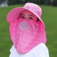 thumbnail image 2 of WEIYLL Sunhats Women Summer Adjustable Anti Outdoor Riding Large Protective Hot Pink Casual Visors Caps, 2 of 4