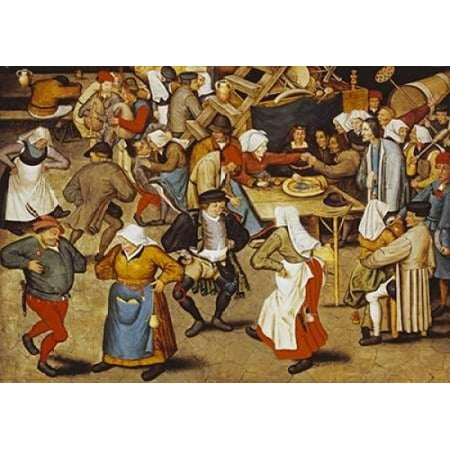 The Indoor Wedding Dance Canvas Art - Pieter the Elder Bruegel (20 x