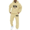 thumbnail image 2 of Men'S Tracksuits 2 Piece Set Letter Print Loose Hoodies Sweatshirt And Joggers Sweatpants Set Casual Street Fall Pullover Suit Sets Winter Clothes Outfits, 2 of 5