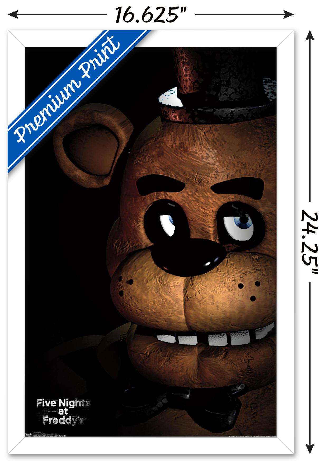 Five Nights at Freddy's - Freddy Wall Poster, 14.725" x 22.375", Framed