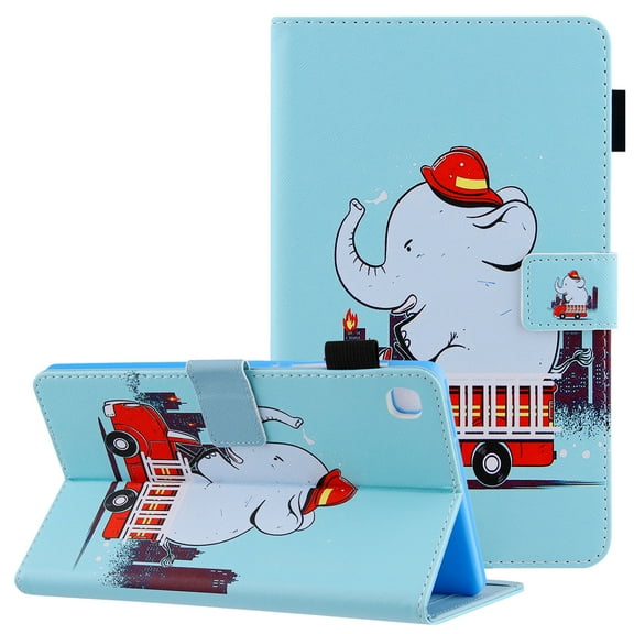 For Samsung Galaxy Tab A8 10.5 Case Model SM-X200/X205, Allytech Folio PU Leather Multi-Angle Viewing Stand Shell with Pen Holder Card Pocket Smart Cute Case for Galaxy Tab A8 10.5" 2021,Fire Elephant