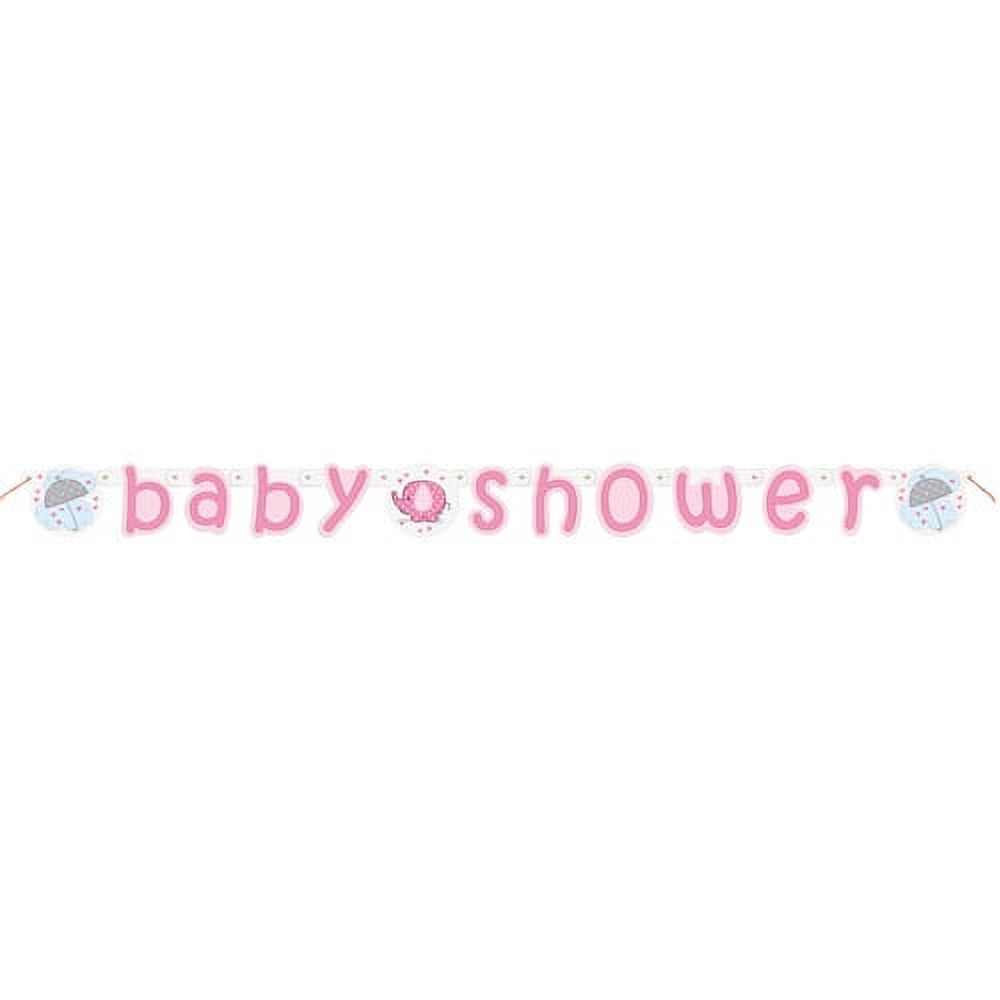 Pink Elephant Baby Shower Banner, 4.5ft - image 2 of 2