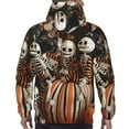 thumbnail image 7 of Uemuo Whimsical Halloween Skeletons Pattern Men's Hoodie - Casual Pullover Hoodie with Kangaroo Pocket, Stylish Hooded Sweatshirt for Everyday Wear-X-Large, 7 of 7