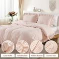 thumbnail image 2 of Ruffle Duvet Cover Queen Size, 3PCS Soft Washed Microfiber Vintage French Country Duvet Cover Set for Queen Bed, 2 of 9