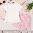 thumbnail image 3 of OYXSER Baby Girl Summer Clothes 18 24 Months Cartoon Fruit Plaid Print Short Sleeve T-Shirts Shorts Clothing Set 2pcs Shorts Outfits Set, 3 of 9