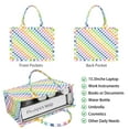 thumbnail image 2 of Large Capacity Tote Bag,Pastel Color Checkered Pattern Handbag Fashion Luxury Tote Bag,15.7"x13"x 5.1" Inches,Laptop Compatible, 2 of 6