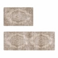 thumbnail image 5 of SAND KEEPER Kitchen Mat Set of 2 Non Slip Waterproof Washable Low Profile Kitchen Runner Rugs 17"x28" + 17"x48", Vintage Medallion Soft Floor Mats for Sink, Laundry Room, Entryway, 5 of 6