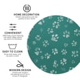 thumbnail image 3 of Fuzoiu teal green paw Print Leather Coasters Set,Drink Coasters Set of 4,for Tabletop Protection, Durable PVC Coasters,Home Décor and Housewarming Gift-Round Shape, 3 of 6