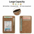 thumbnail image 2 of FALAN MULE Men Wallet Compact Slim Minimalist Front Pocket RFID Blocking Wallet for Men and Women Leather Card Holder Wallet, 2 of 9