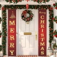 thumbnail image 4 of Leodye 2pcs Christmas Door Decorations Xmas Porch Banner Merry Christmas Hanging Couplet Banner for Holiday Outdoor Indoor Home Wall Decor-11.81 x 70.87 in, 4 of 6