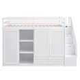 thumbnail image 6 of Euroco Wood Twin Loft Bed with Wardrobe, Shelf and Drawers for Bedroom, White, 6 of 15