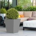 thumbnail image 4 of MAYEERTY 18"H Metal Tapered Planter: Large Garden Pot with Drainage Hole & Rubber Plug for Patio, Gray, 4 of 5