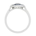 thumbnail image 4 of Vintage Navette Diamond Engagement Wedding Ring, Double Halo Diamond Ring, Blue Sapphire Halo Ring, Petite Shank Ring, 1.8 Ct Simulated Diamond, 14K White Gold Plated, Birthstone Ring, 4 of 5