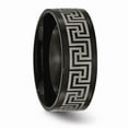 thumbnail image 4 of Titanium Black IP-plated Greek Key Laser Etched 8mm Brushed/Polished Band Size: 9; for Adults and Teens; for Women and Men, 4 of 6