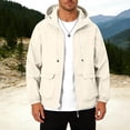 thumbnail image 2 of WAENQINLA Big and Tall Men's Zip Up Rain Jackets Long Sleeve Waterproof Hooded Windbreaker Hiking Travel Lightweight Sun Protection Shirt with Pockets S-4XL Beige Shirt, 2 of 10