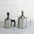 thumbnail image 2 of KAKOWELY Milk Frother Pitcher Stainless Steel for Coffee Silver Manual Hand Pump Frother Easy to Clean Heat Resistant Ergonomic Handle 12.5 oz, 2 of 8