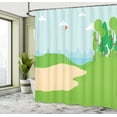 thumbnail image 4 of Ambesonne Golf Course Scene Shower Curtain, Field Trees Flag, 69"Wx70"L, Lime Green Pale Blue, 4 of 4
