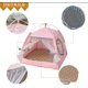 thumbnail image 3 of Tienda de campaña interior de princesa para gatos, casa para mascotas, perro, flores bonitas, cueva, nido, cama, tienda portátil para perros (longitud: 48x48x46cm/18,8x18,8x18 pulgadas, color polen) TUNC Sencillez, 3 of 4