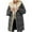 Dark Gray, variant on Aloohaidyvio Womens Winter Warm Coats Sherpa Fleece Lined Long Hooded Puffer Jacket