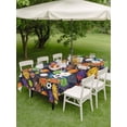 thumbnail image 5 of 60x120 Inch Outdoor Tablecloth with Umbrella Hole Zipper Rectangle Sports Football Rectangular Tablecloths Outside Waterproof Ball Games Basketball Rugby Baseball Patio Table Cover for Picnic Party, 5 of 8