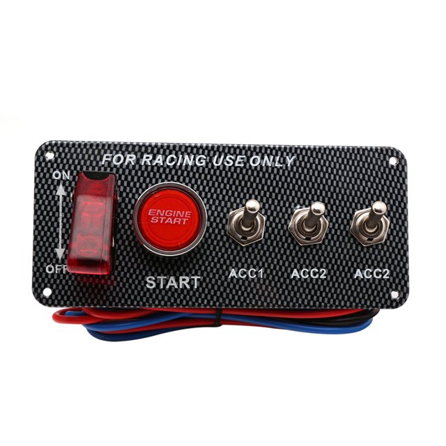 Sidaley Interruptor de encendido de palanca LED Empujadores de fibra de carbono Juego de botones de arranque del motor Accesorio de coche Vehículos, repuestos y accesorios Mis