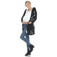thumbnail image 2 of White Mark Women's Maternity Hooded Star Sherpa Cardigan, 2 of 6