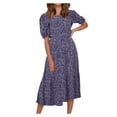 thumbnail image 2 of FcBaudy Jupes pour Femmes, Robes Midi pour Femmes, Robes d'Été pour Femmes Femmes Manche à Pois - Couture Jupe Ample Robe Femmes Robe, 2 of 5