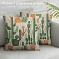 thumbnail image 3 of JRXY  Green Succulent Cactus Decorative Pillow Cushion Covers Orange Flowers Tropical Exotic Desert Plants Oblong Rectangle Throw Pillow Cases for Sofa Bed Couch White, 3 of 5